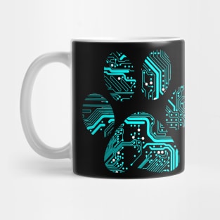 Cyber Pet Paw Blue Mug